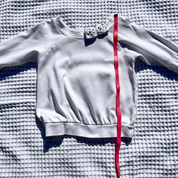 Boat Neck Top w/ Three-Quarter Cuffed Sleeves & Sequin Decorated Bow at Neck - Picture 7 of 14